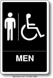 BRAILLE MEN HANDICAPPED ACCESSIBLE Sign