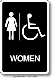 BRAILLE WOMEN HANDICAPPED ACCESSIBLE Sign