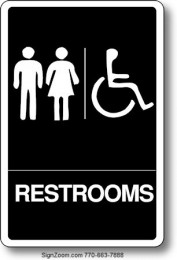 BRAILLE RESTROOMS HANDICAPPED ACCESSIBLE Sign