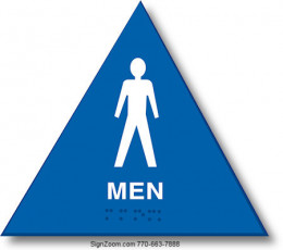CALIFORNIA TITLE 24 MEN'S RESTROOM - BLUE TRIANGLE Sign