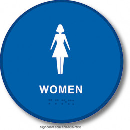 CALIFORNIA TITLE 24 WOMEN'S RESTROOM - BLUE ROUND Sign