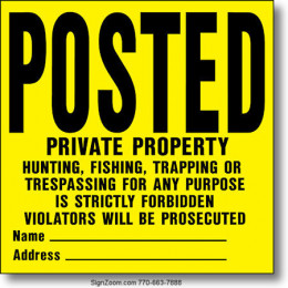 POSTED PRIVATE PROPERTY Sign