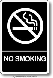 BRAILLE NO SMOKING Sign